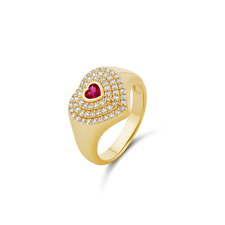 HEART SIGNET PINKY RING