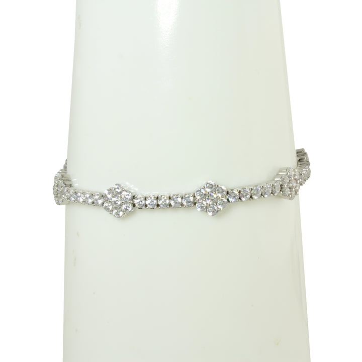 CZ FLOWER TENNIS BRACELET
