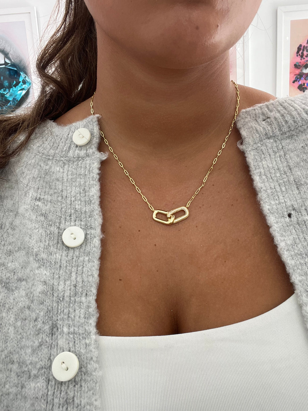 PAVÈ DOUBLE LINK NECKLACE