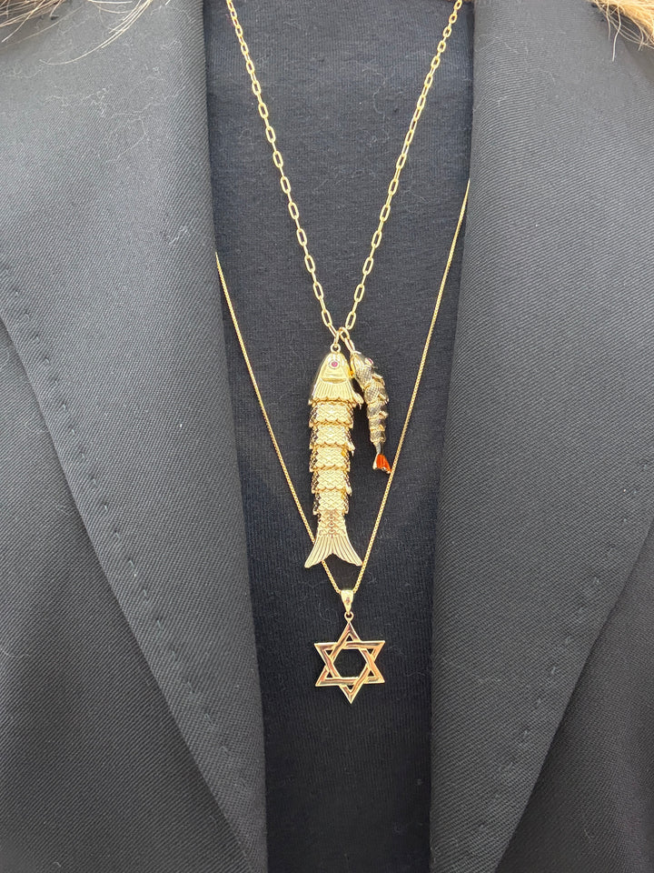 DOUBLE FISH LINK NECKLACE