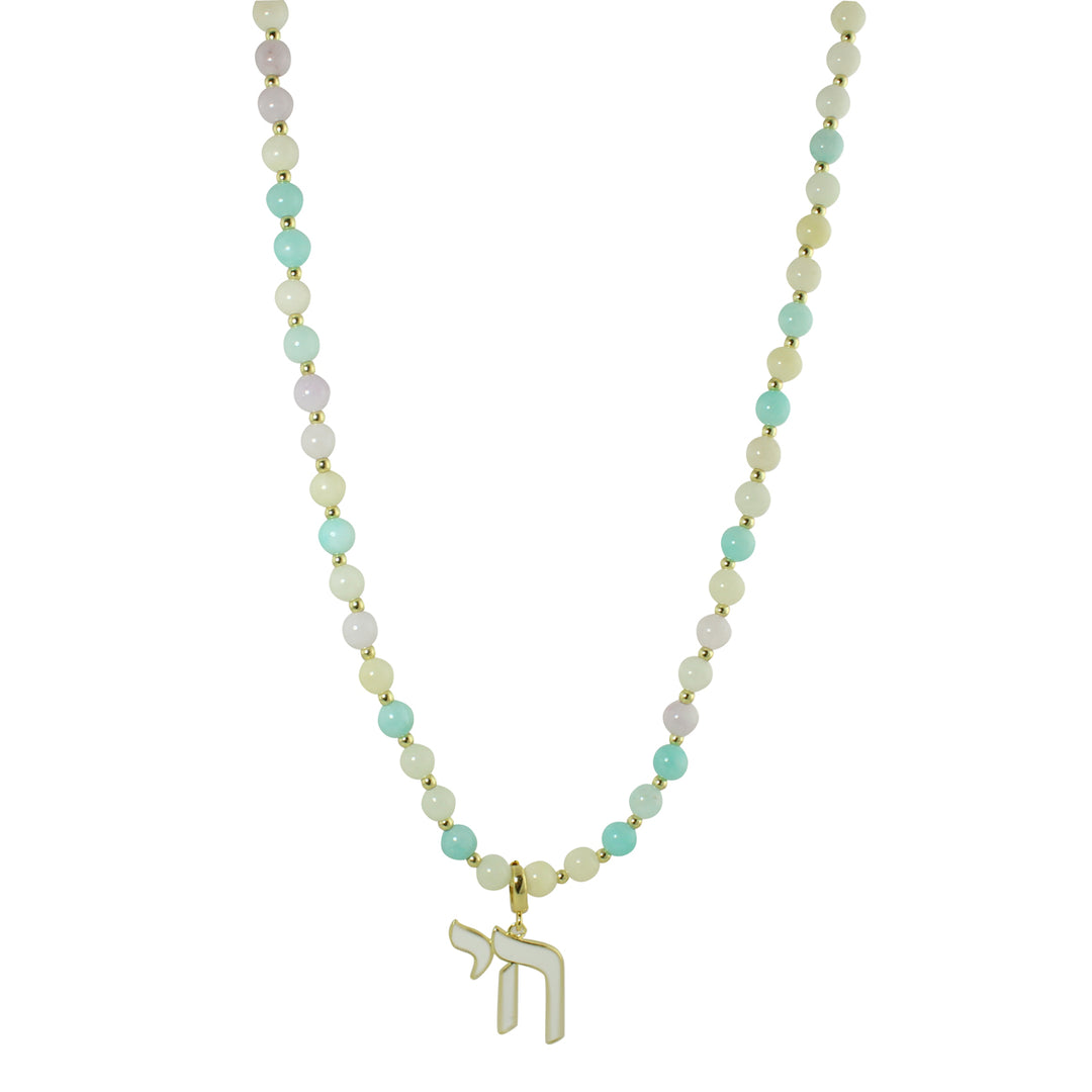 LONG PASTEL BEAD CHAI NECKLACE