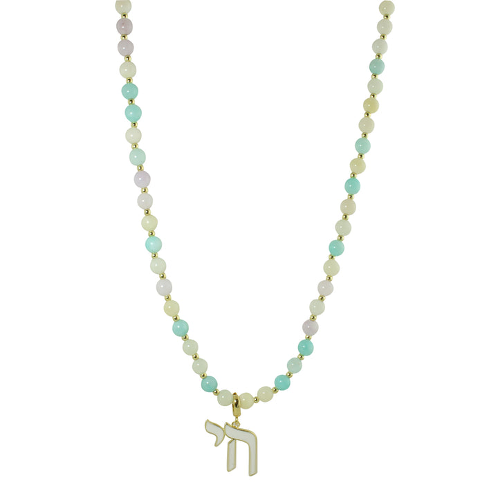LONG PASTEL BEAD CHAI NECKLACE