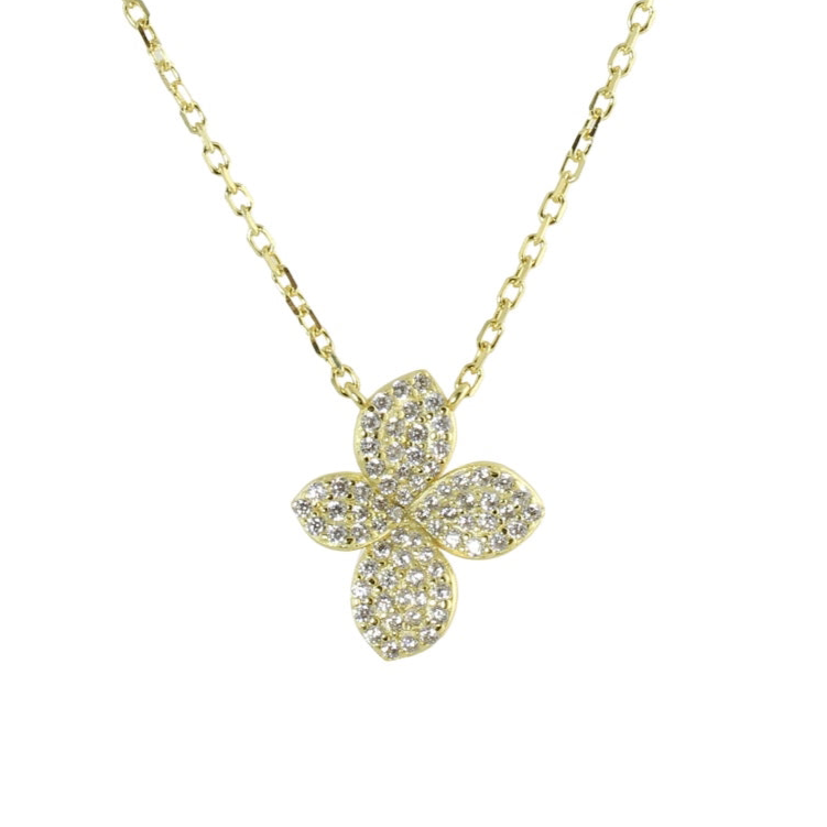 SMALL PAVÈ FLOWER NECKLACE