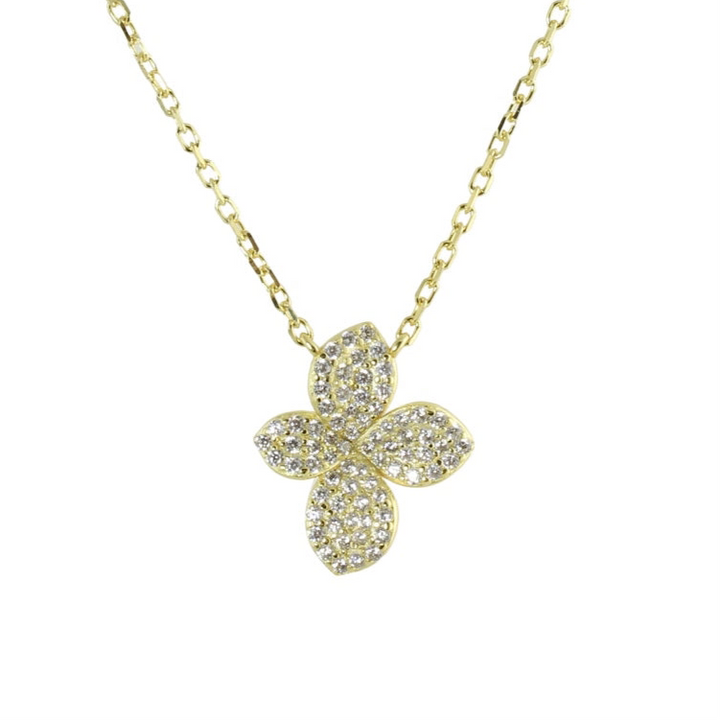 SMALL PAVÈ FLOWER NECKLACE