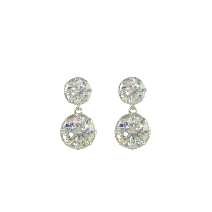 DOUBLE SOLITAIRE DROP EARRINGS