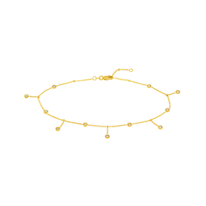 14 K diamond by the yard anklet