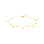 14 K diamond by the yard anklet