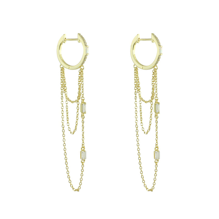Gold long chain earrings 