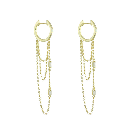 Gold long chain earrings 