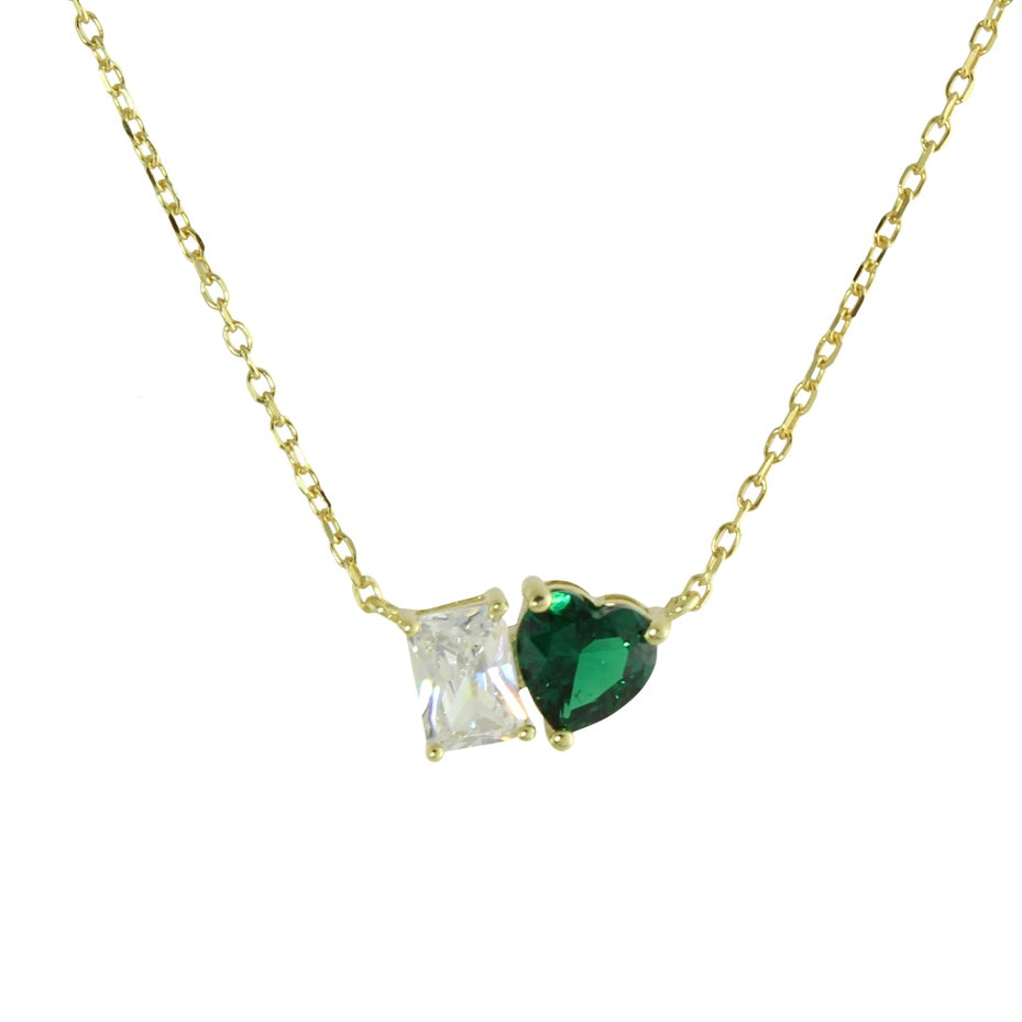 Two stone green necklace