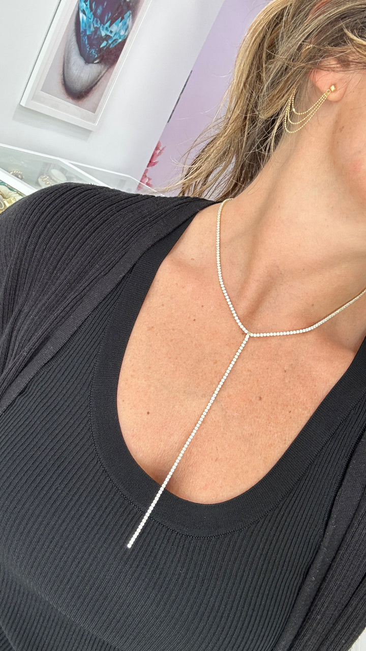 FANCY TENNIS LARIAT NECKLACE