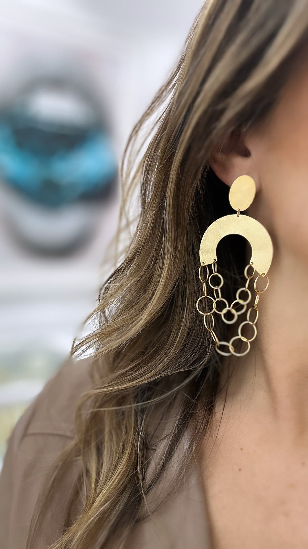 CHAIN LINK CHANDELIER EARRINGS