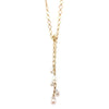 LONG LINK & PEARL LARIAT NECKLACE