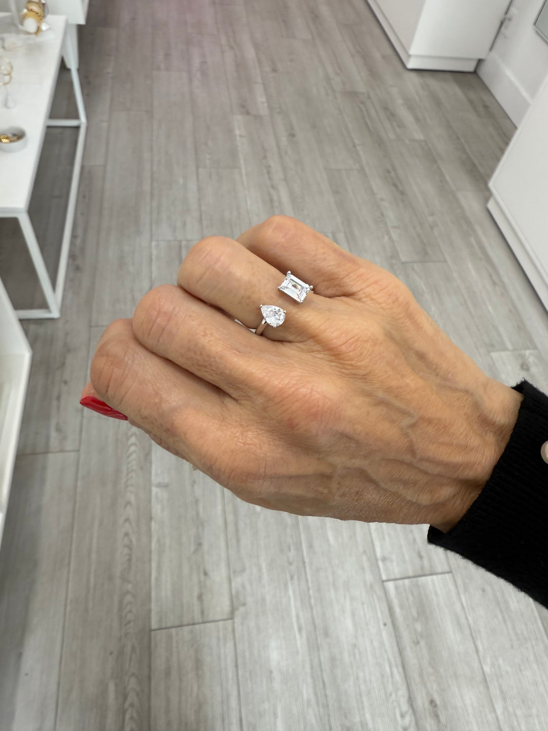 2 STONE OPEN RING
