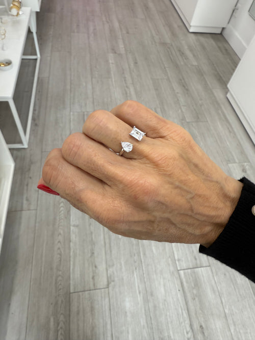 2 STONE OPEN RING