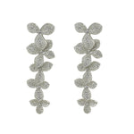 PAVE FLOWER DROP EARRINGS