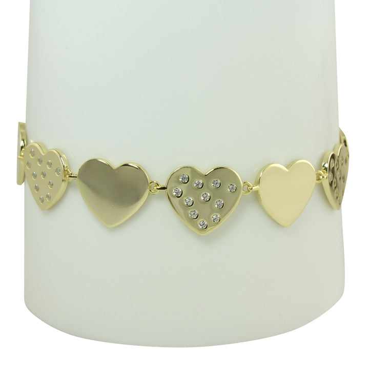 BRUSHED GOLD BIG HEART BRACELET