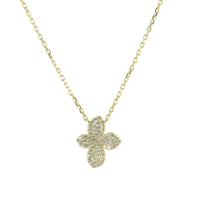 SMALL PAVÈ FLOWER NECKLACE