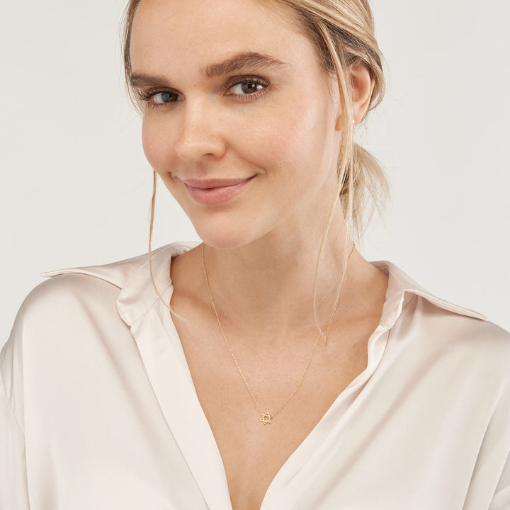 14K GOLD SMALL STAR OF DAVID NECKLACE