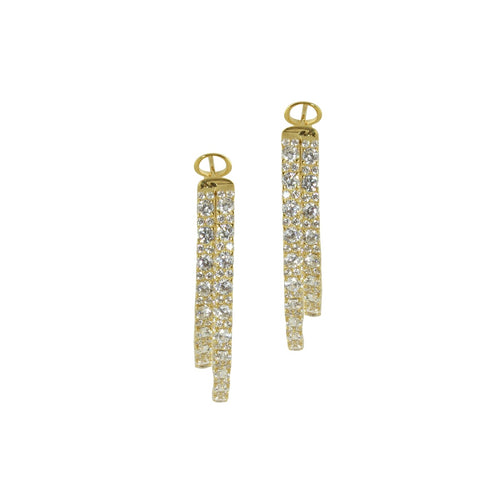 CZ DOUBLE HOOP EARRINGS