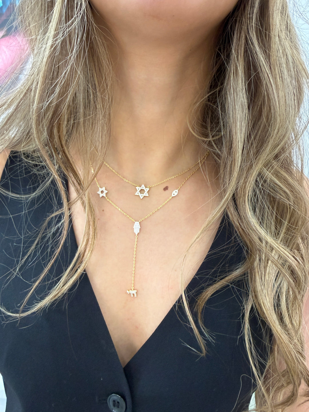 STAR EYE CHAI HAMSA LARIAT