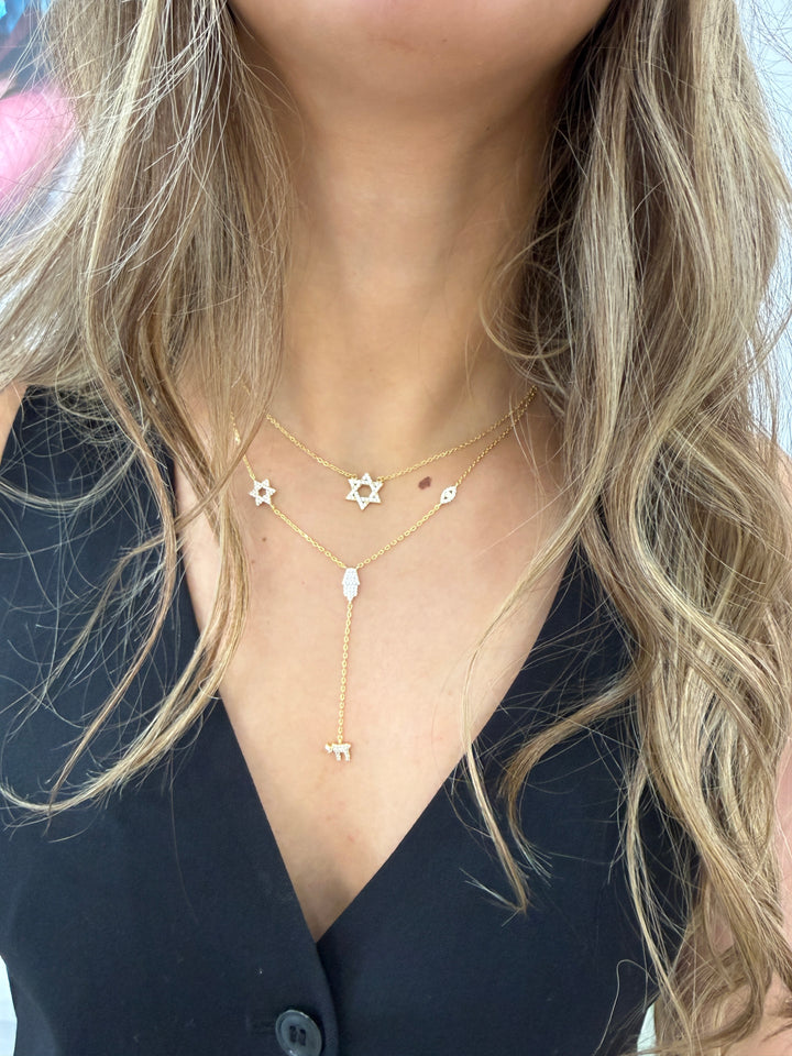 STAR EYE CHAI HAMSA LARIAT