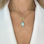 Gold turquoise evil eye necklace