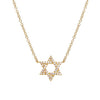 Gold diamond star of David necklace 14 K