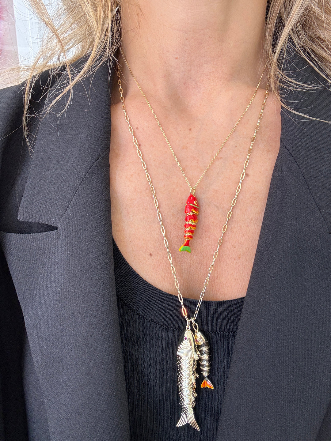 SINGLE ENAMEL FISH NECKLACE