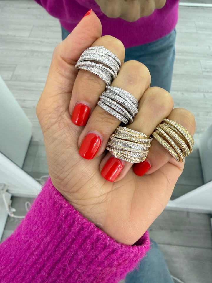 CHUNKY OVERLAP COCKTAIL RING
