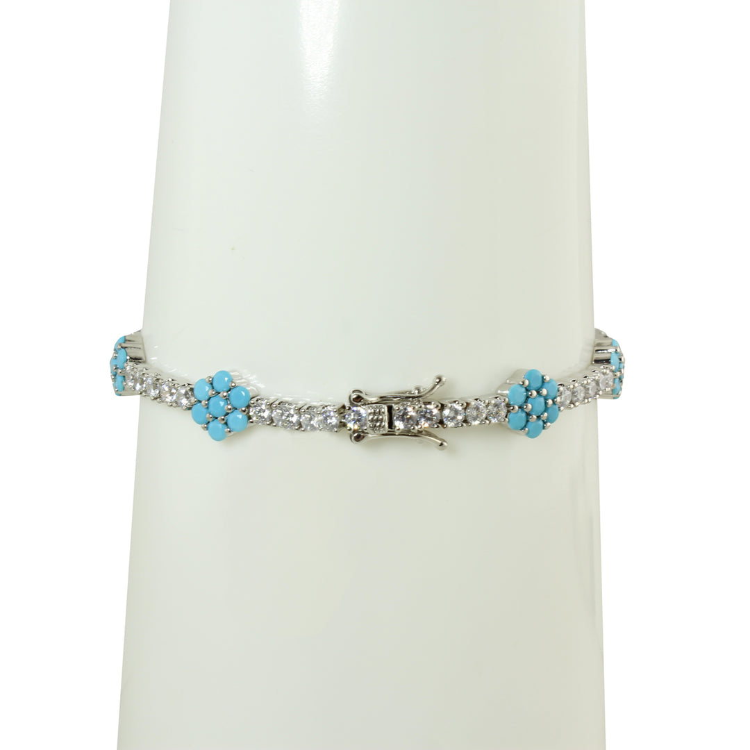 CZ FLOWER TENNIS BRACELET
