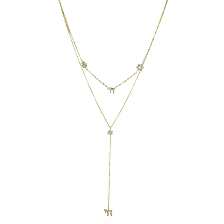 PAVÈ STAR CHAI HAMSA NECKLACE LARIAT SET