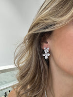 PAVÈ DOUBLE FLOWER DROP EARRINGS