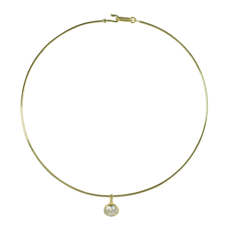 HARD WIRE OVAL CHARM CHOKER
