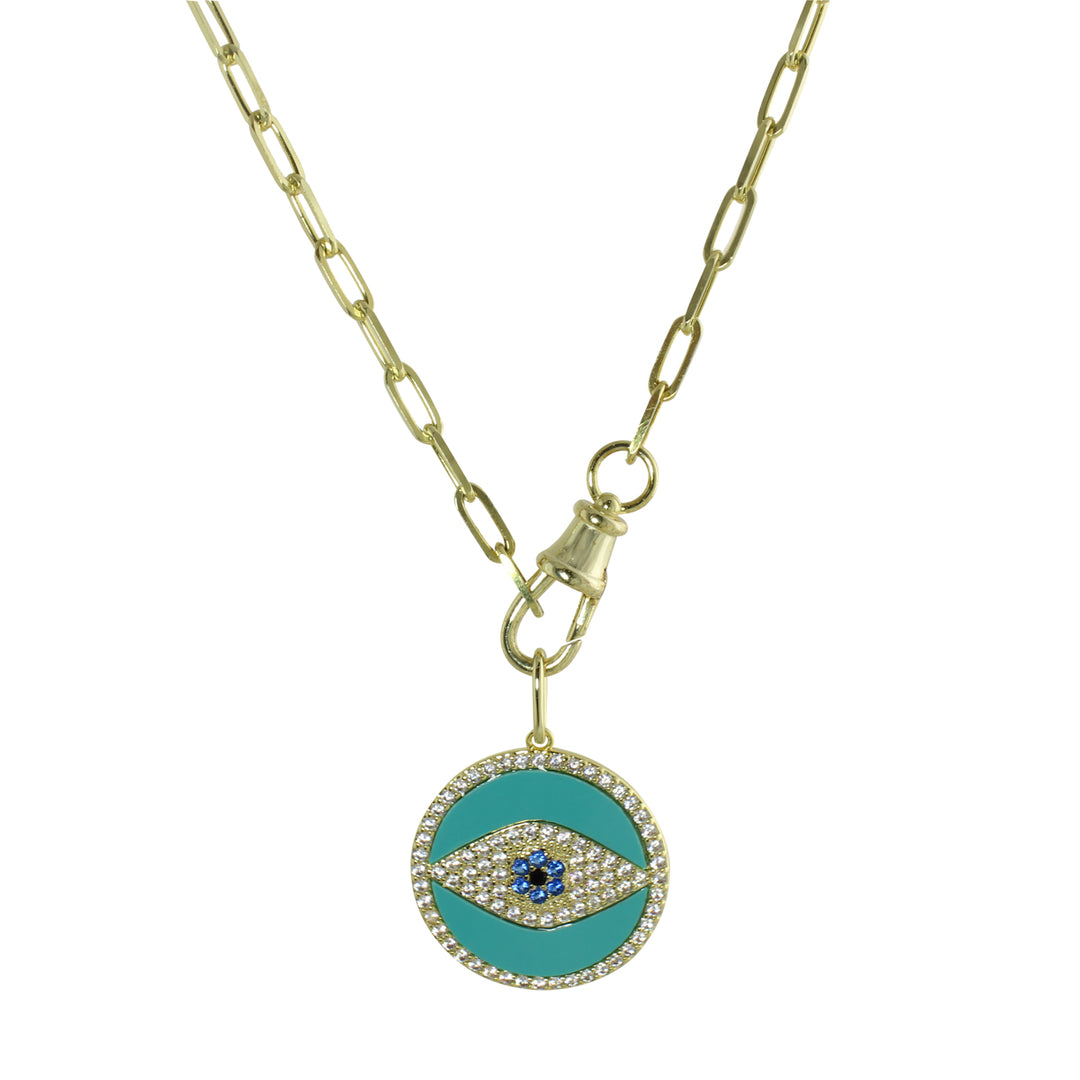LARGE ROUND EVIL EYE NECKLACE