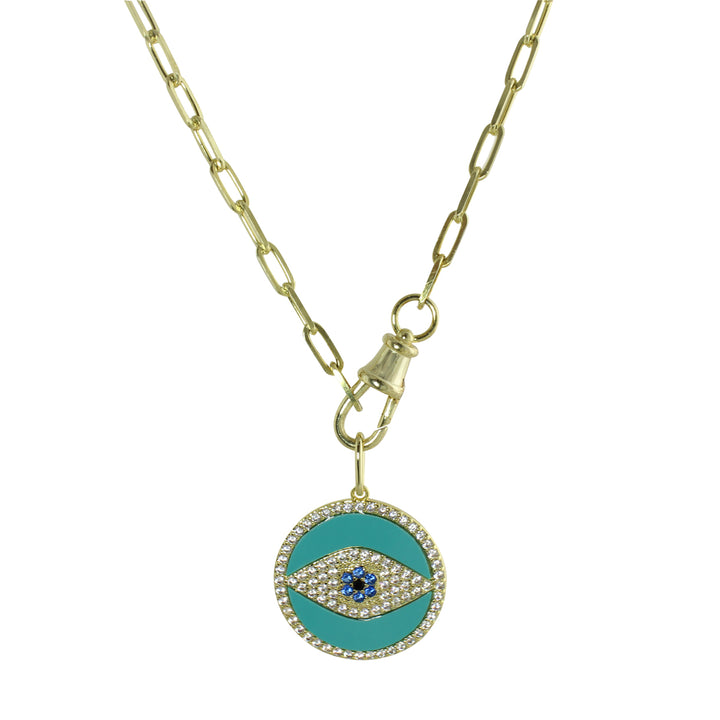 LARGE ROUND EVIL EYE NECKLACE