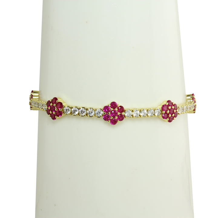 CZ FLOWER TENNIS BRACELET