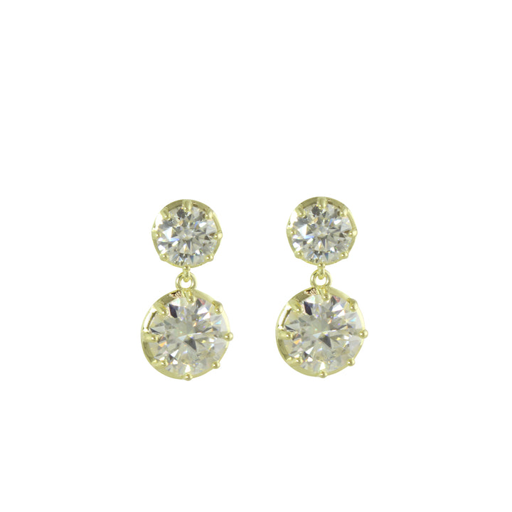 DOUBLE SOLITAIRE DROP EARRINGS