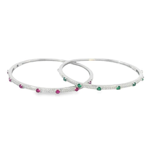 THIN PAVÈ STATION STONE BANGLE