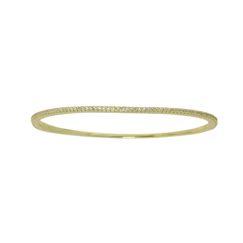 Diamond thin oval bangle 