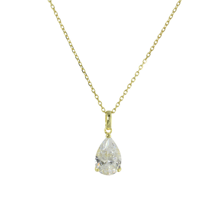 PEAR SOLITAIRE NECKLACE