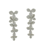 PAVE FLOWER DROP EARRINGS