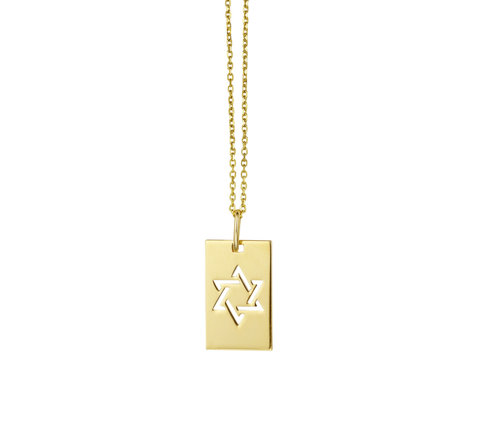 Star of David dog tag necklace