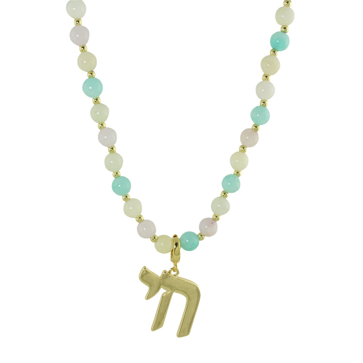 LONG PASTEL BEAD CHAI NECKLACE