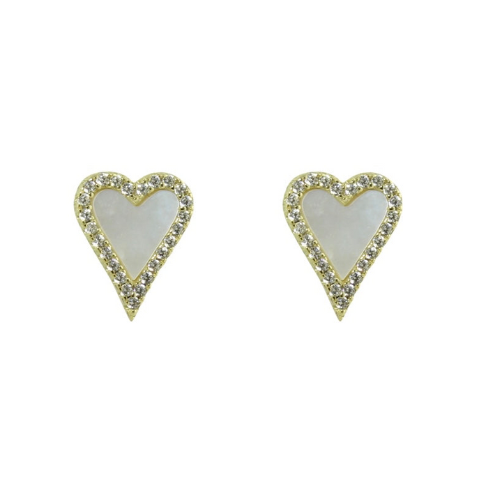 ENAMEL ELONGATED HEART EARRINGS