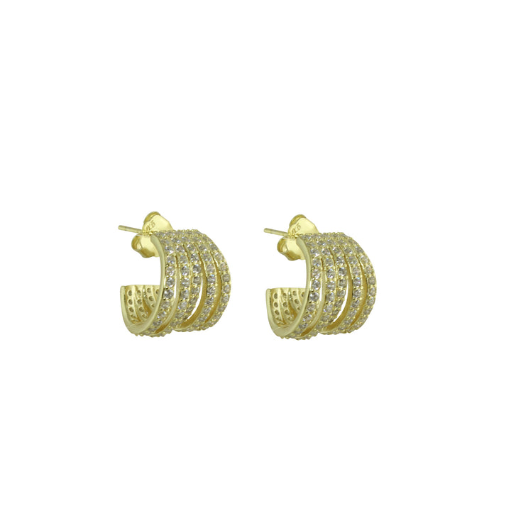 5 ROW PAVÈ HUGGIE EARRINGS