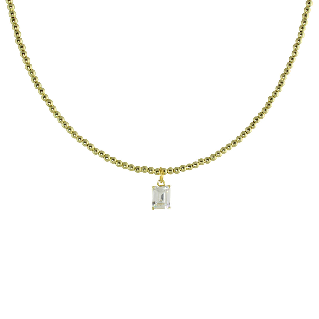SOLITAIRE BALL CHAIN CHOKER