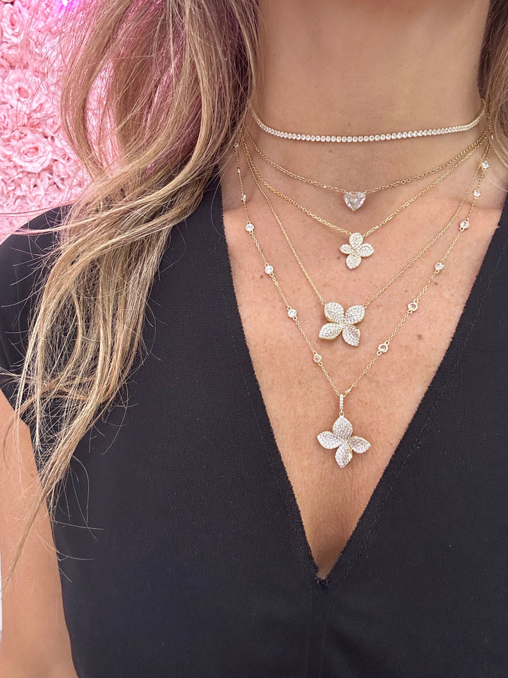 FLOWER DIAMONDS BY THE YARD NECKLACE