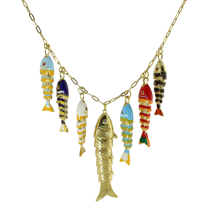 MULTI FISH LINK NECKLACE