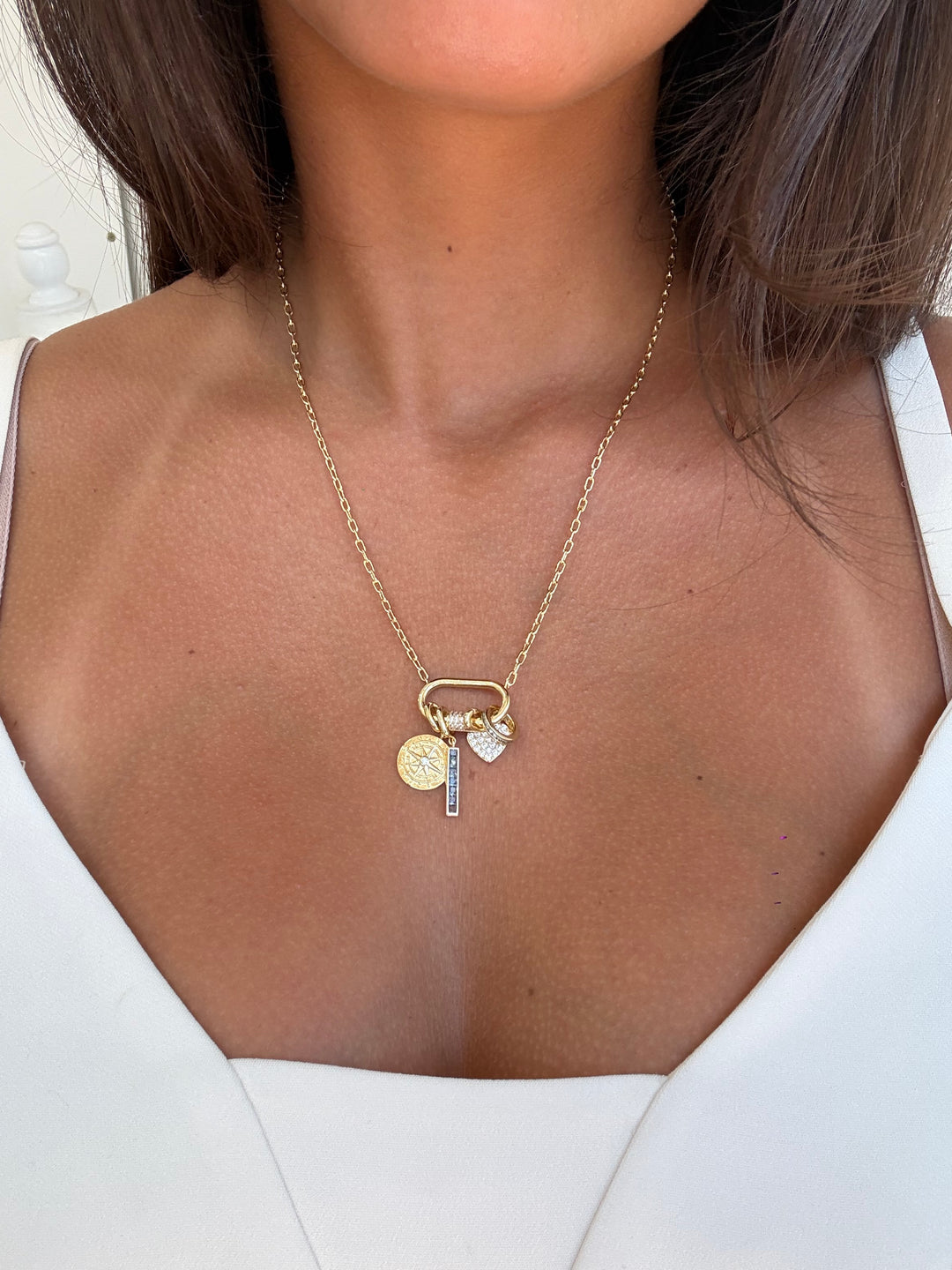 MULTI CHARMS LOCK NECKLACE
